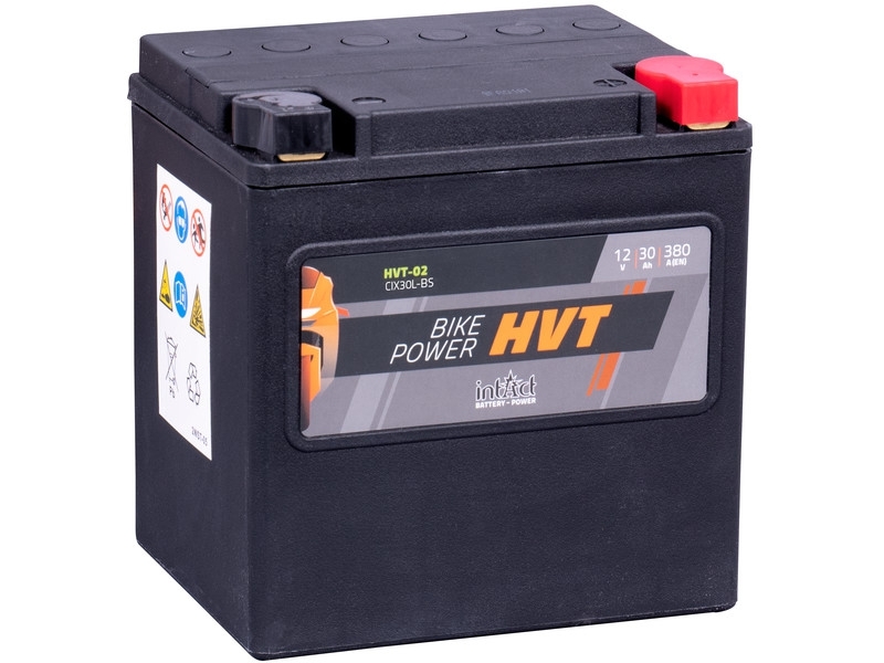 intAct HVT-02 (YIX30L-BS), Motorradbatterie 12V 30Ah