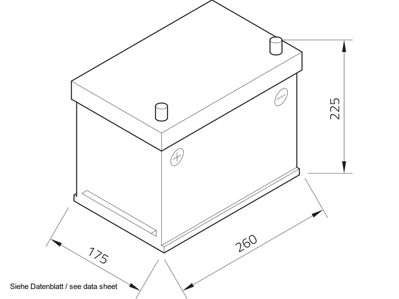 intAct Versorgerbatterie | 12V 75Ah | Solarbatterie & Wohnmobilbatterie