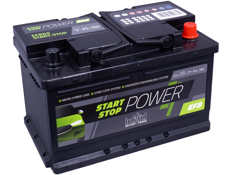 intAct EFB65SS Start-Stop-Batterie 12V 65Ah 650A, für PKW