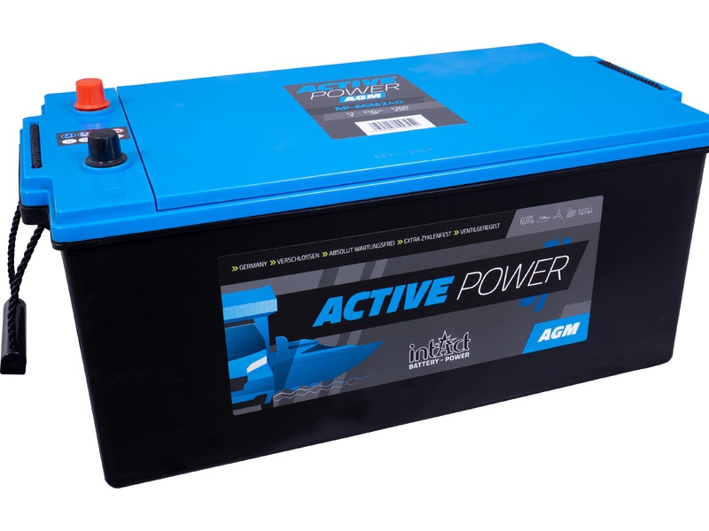 intAct Active-Power AP-AGM240, AGM Versorgungsbatterie 12V 240Ah für Camping, Marine, Solar, usw.
