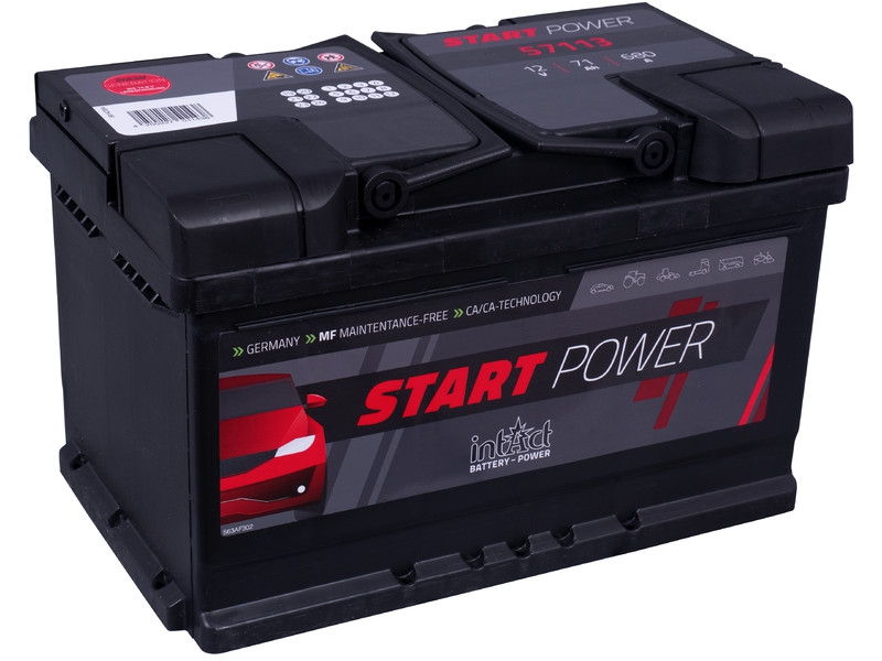 intAct Start-Power 57113GUG, Autobatterie 12V 71Ah 680A