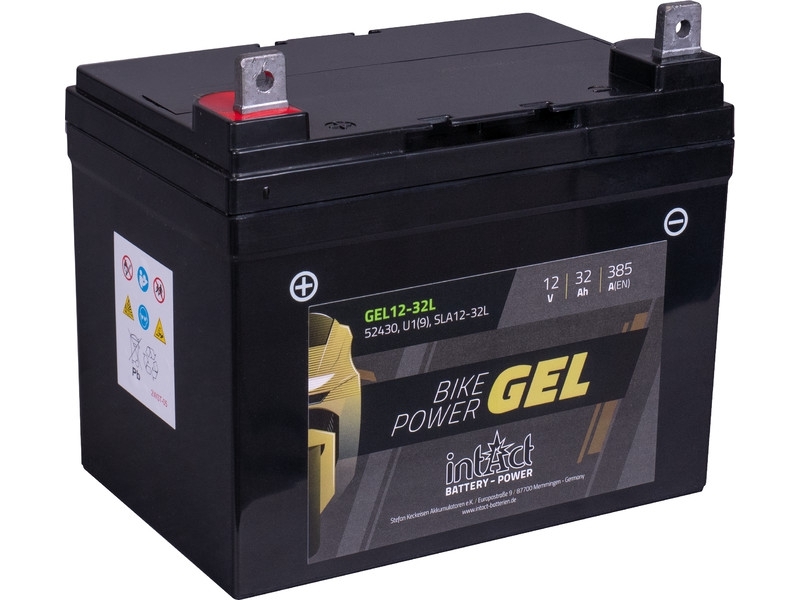 intAct GEL12-32L (U1(9)) Gel Motorradbatterie 12V 32Ah