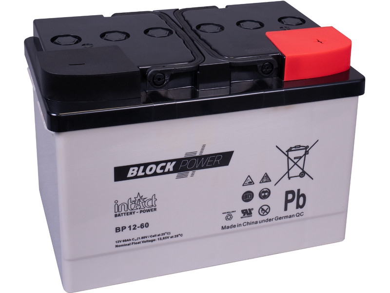 intAct Block-Power BP12-60 AGM Versorgungsbatterie 12V 60Ah