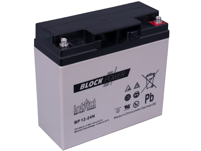 intAct Block-Power BP12-24N AGM Versorgungsbatterie 12V 24Ah