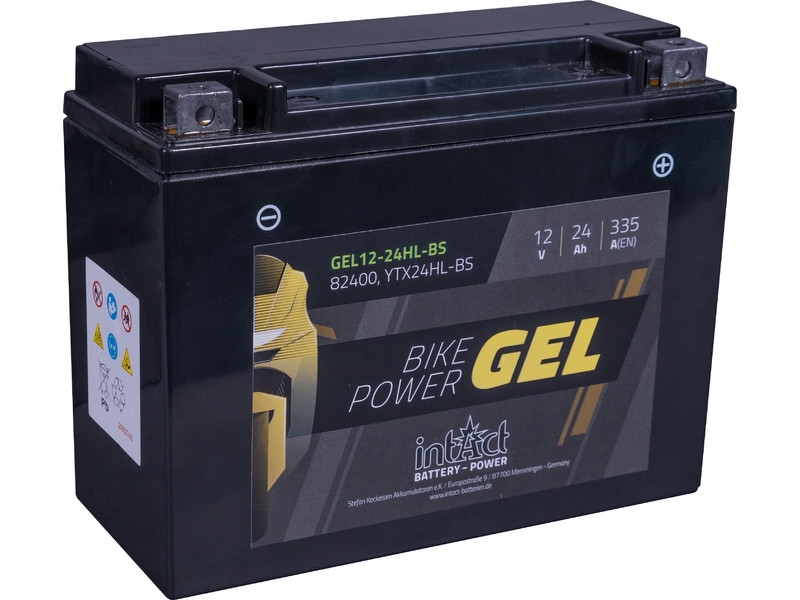 intAct Bike-Power GEL12-24HL-BS, CTX24HL-BS Gel Motorradbatterie