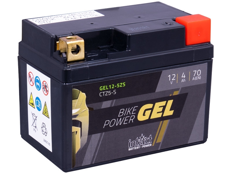 intAct GEL12-5ZS (YTZ5-S), Gel Motorradbatterie 12V 4Ah