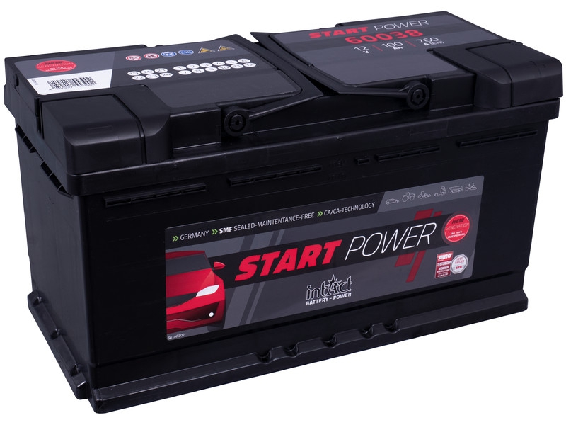 intAct Start-Power 60038GUG, Autobatterie 12V 100Ah 760A