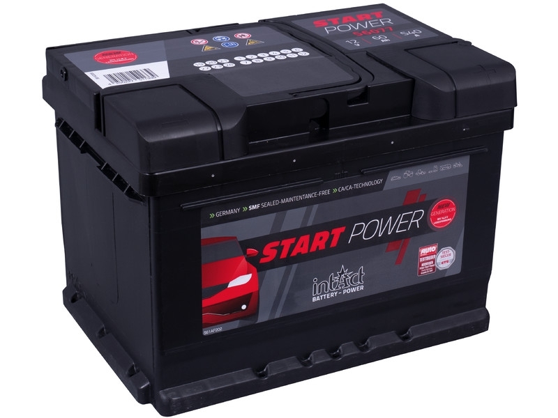 intAct Start-Power 56077GUG, Autobatterie 12V 60Ah 540A