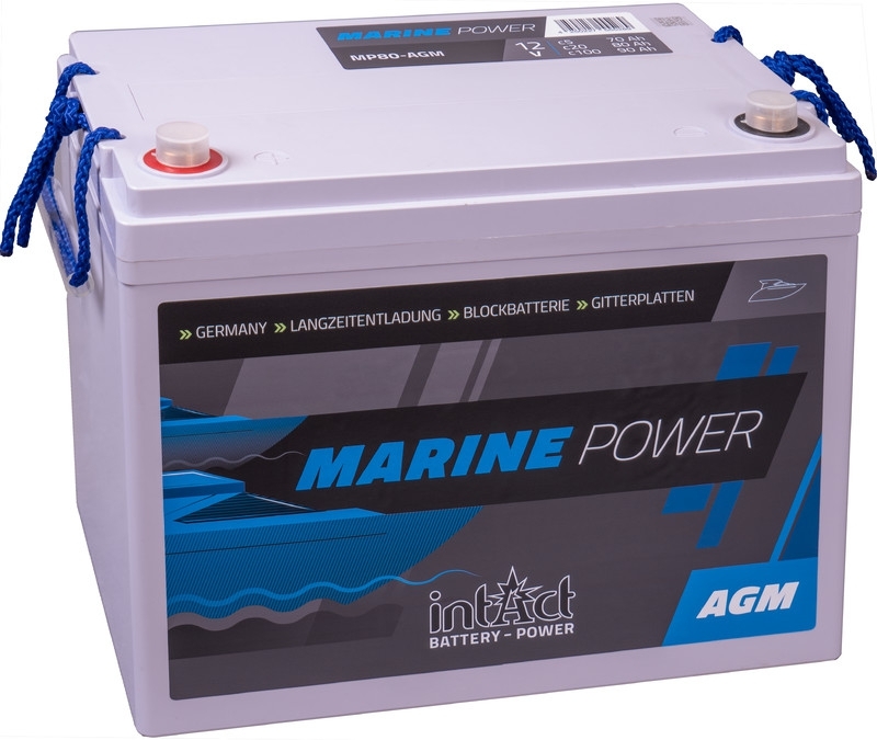 intAct Marine-Power MP80 AGM Bootsbatterie 12V 80Ah