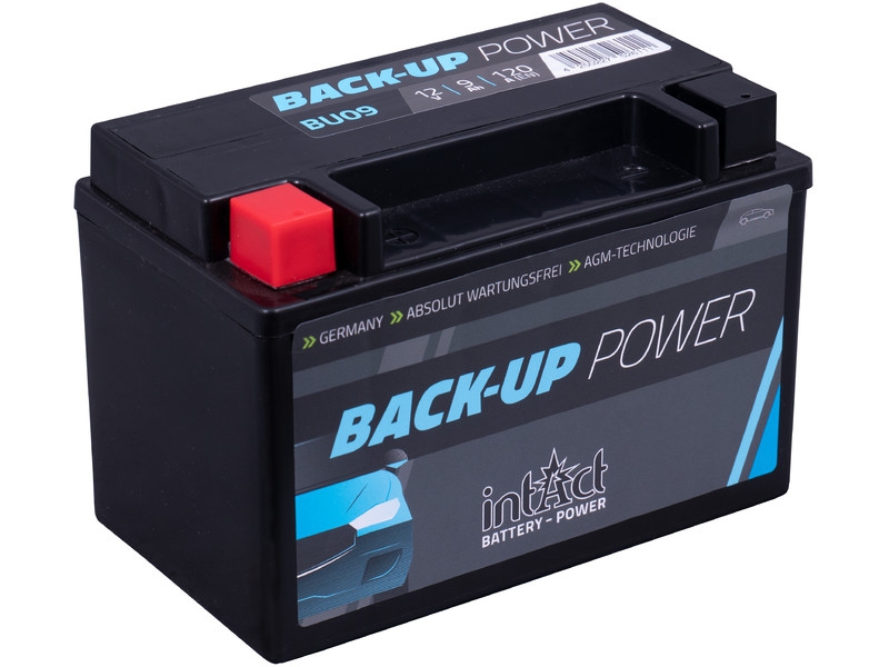 intAct AGM Zusatzbatterie BackUp-Power BU09