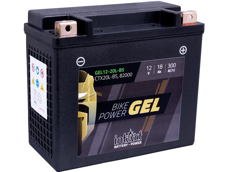 intAct Bike-Power GEL12-20L-BS, CTX20L-BS, 82000 Gel Motorradbatterie