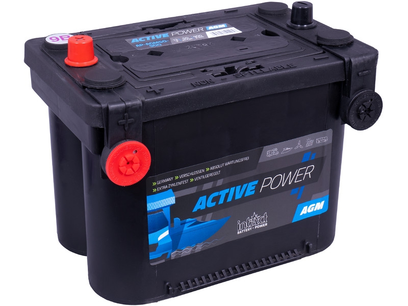 intAct Active-Power AP-AGM50-900, AGM Versorgungsbatterie 12V 50Ah für Camping, Marine, Solar, usw.