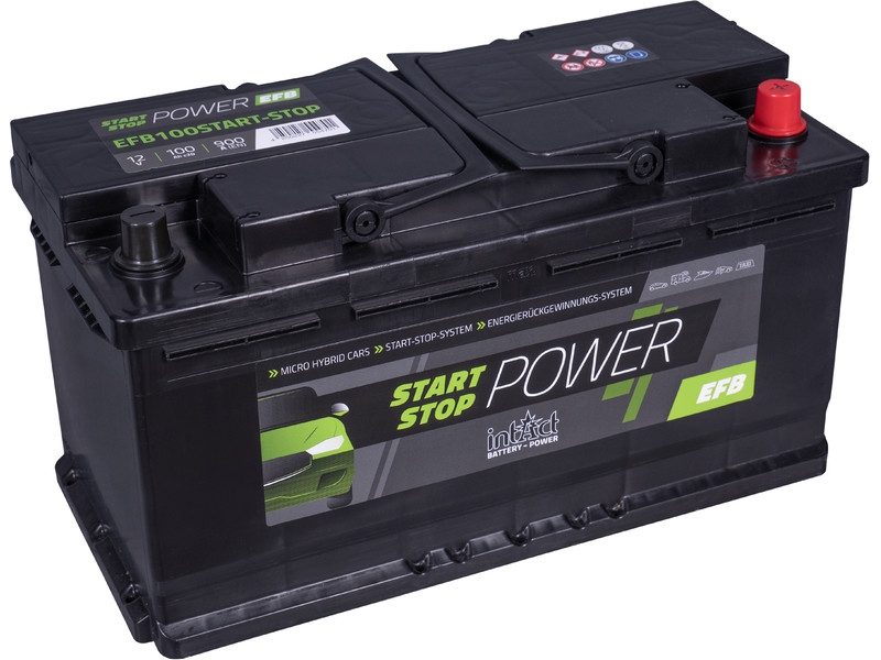 intAct EFB100SS Start-Stop-Batterie 12V 100Ah 900A, für PKW