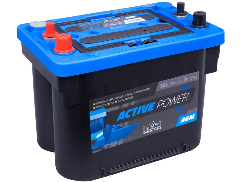 intAct Active-Power AP-AGM50-900DC Versorgungsbatterie für Camping, Marine, Solar, usw.
