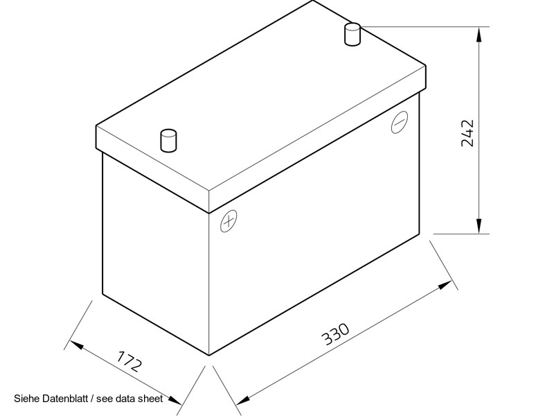 intAct Versorgerbatterie | 12V 128Ah | Solarbatterie & Wohnmobilbatterie