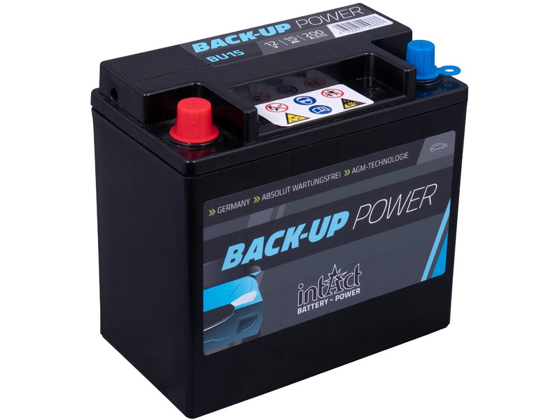 intAct Back-Up Power BU15 AGM Zusatzbatterie 12V 15Ah 200A