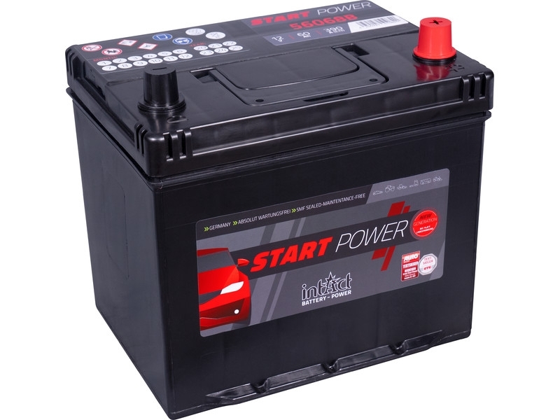 intAct Autobatterie | 12V 60Ah 480A | für Standard-PKW
