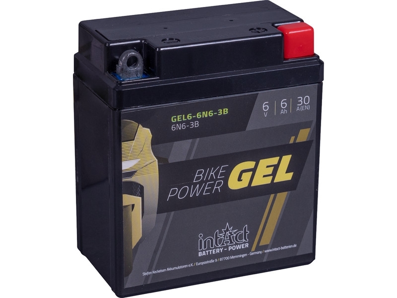 Intact Bike Power GEL Batterie 6 V 6 AH (c20) 30 A (EN)   00611, 6N6-3B