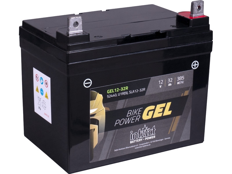 intAct GEL12-32R (U1R(9)) Gel Motorradbatterie 12V 32Ah