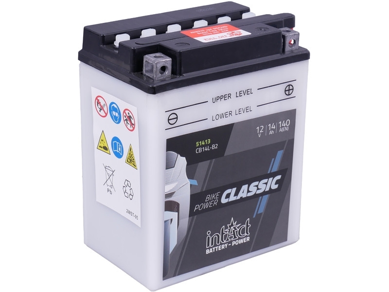 intAct Bike-Power Classic 51413S, Motorradbatterie 12V 14Ah 140A, mit Säurepack