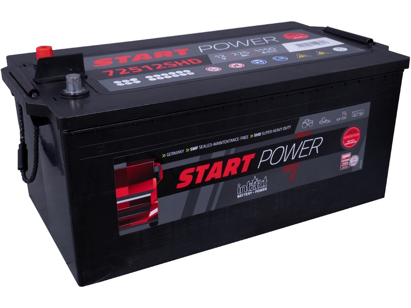 intAct Start-Power 72512SHDGUG, LKW Starterbatterie 12V 225Ah 1150A
