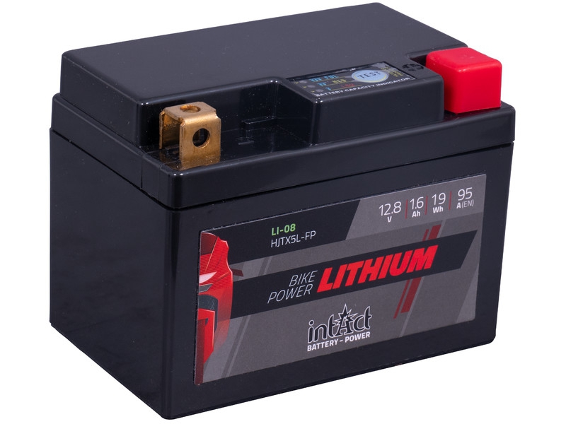 intAct LI-08 (HJTX5L-FP), Lithium Motorradbatterie 19Wh