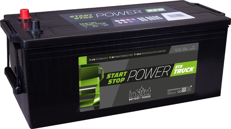 intAct EFB LKW-Starterbatterie | 12V 185Ah 1100A | für erhöhten Energiebedarf