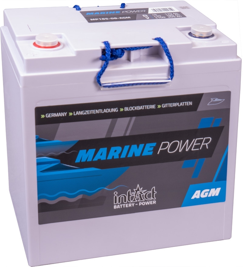 intAct Marine-Power MP185-08 AGM Bootsbatterie 8V 185Ah