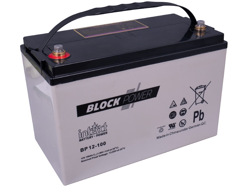 intAct Block-Power BP12-100 AGM Versorgungsbatterie 12V 100Ah