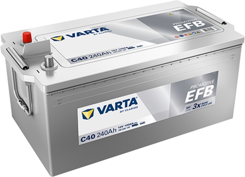 Varta C40 - EFB LKW-Batterie | 12V 240Ah 1200A | für energieintensive Fahrzeuge und Ausrüstung