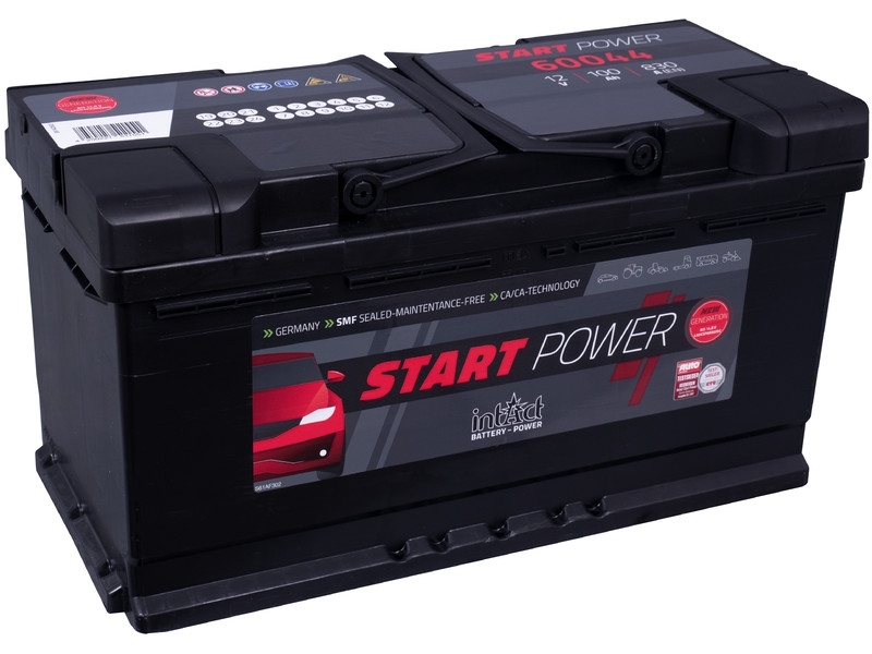 intAct Start-Power 60044GUG, Autobatterie 12V 100Ah 830A