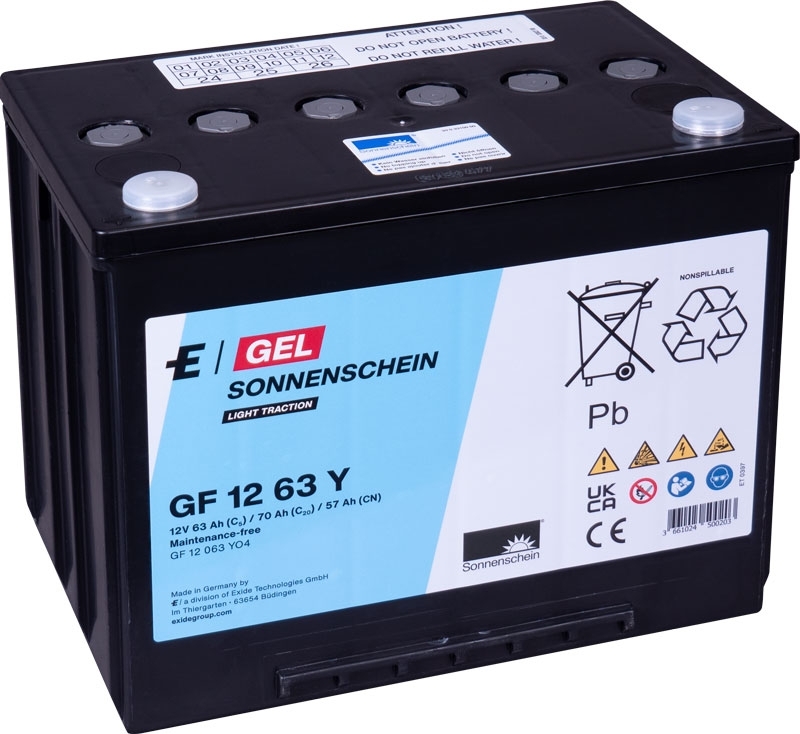 GF12063YO - Gel Antriebsbatterie | 12V 63Ah | 450 Zyklen