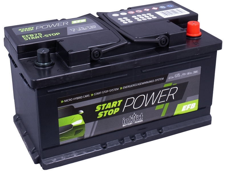 intAct EFB75SS Start-Stop-Batterie 12V 75Ah 730A