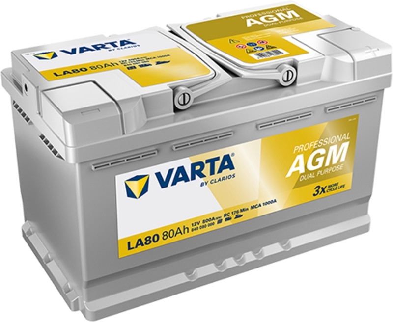 Varta LA80 - AGM Batterie | 12V 80Ah 800A | Dual-Purpose