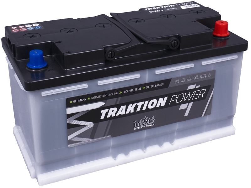 intAct Antriebsbatterie | 12V 80Ah | 300 Zyklen | für leichten Einsatz