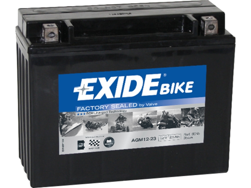 Exide Bike AGM AGM12-23, C50-N18L-A Motorradbatterie mit Säurepack