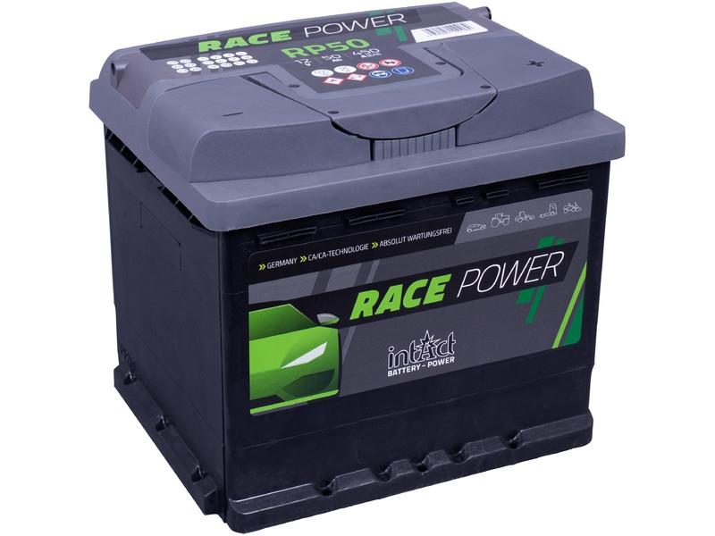 intAct Race-Power RP50, Autobatterie 12V 50Ah 450A, mit 15% mehr Startleistung