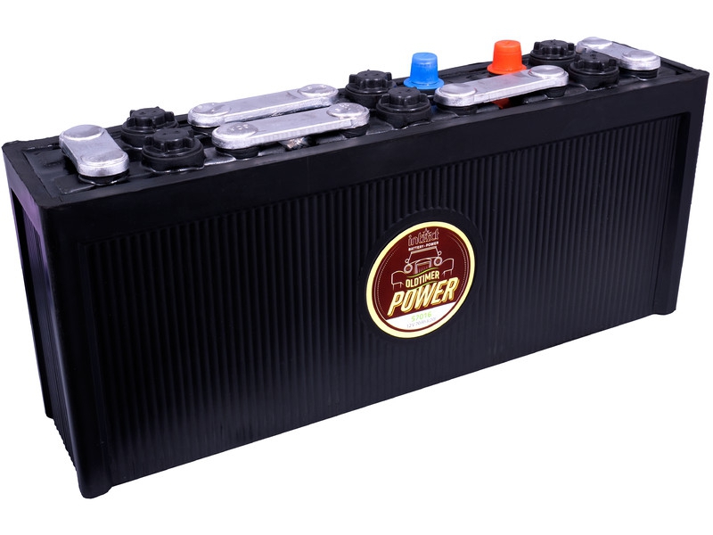 intAct 57016 Starterbatterie für Oldtimer in Hartgummi-Optik