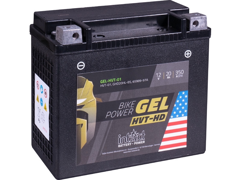intAct GEL-HVT-01 (GHD20HL-BS), Batterie 12V 20Ah 350A