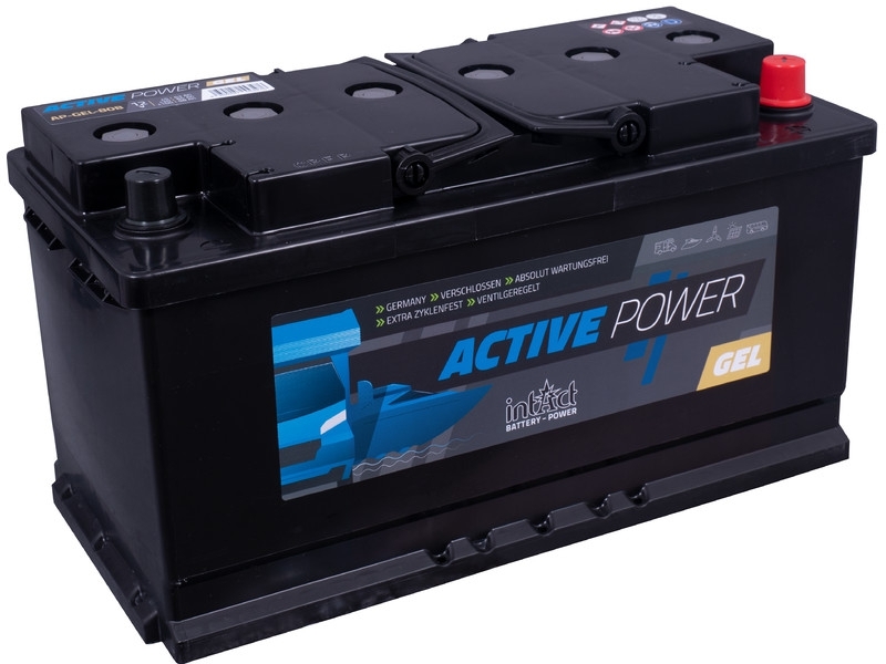 intAct Active-Power AP-GEL-80B, Gel Versorgungsbatterie 12V 80Ah für Camping, Marine, Solar, usw.