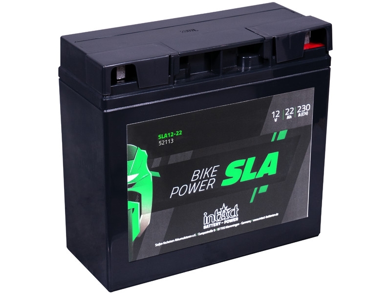 intAct Bike-Power SLA12-22 (52113) AGM Motorradbatterie 12V 22Ah