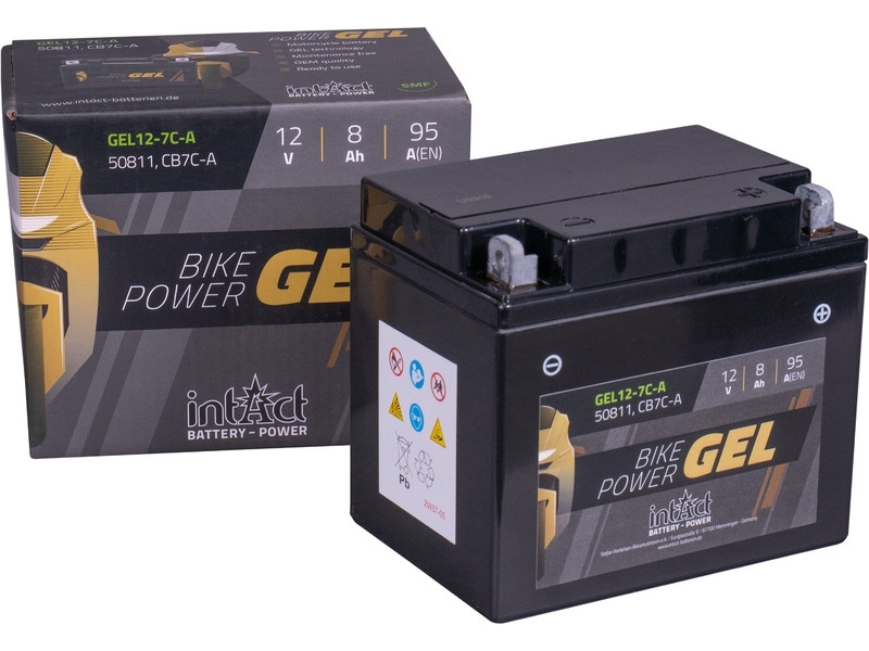 GEL12-7C-A - Gel Motorradbatterie | YB7C-A | 12V 8Ah 95A