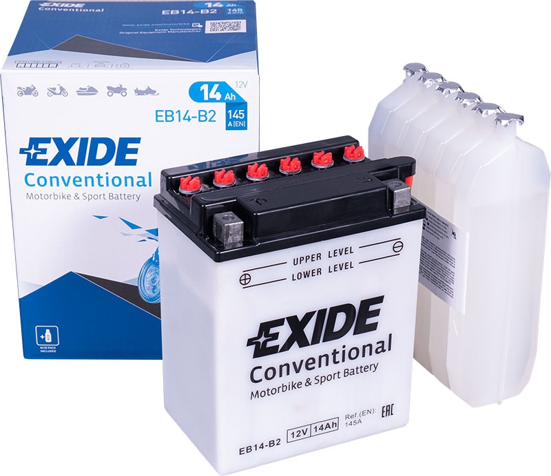 Exide Bike Conventional EB14-B2 Motorradbatterie