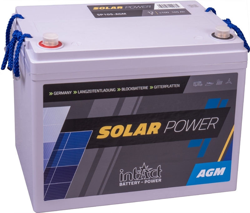 intAct Solar-Power SP105 AGM Solarbatterie 12V 85Ah