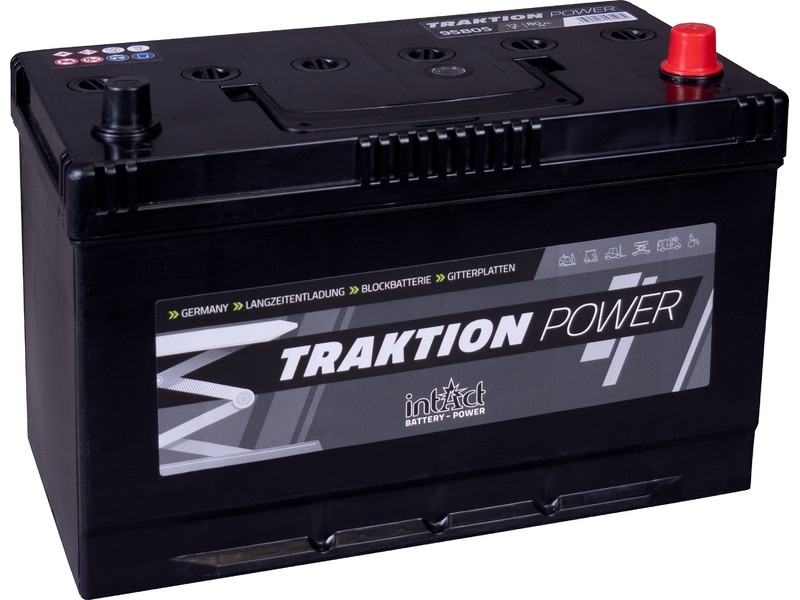 intAct Antriebsbatterie | 12V 80Ah | 300 Zyklen | für leichten Einsatz
