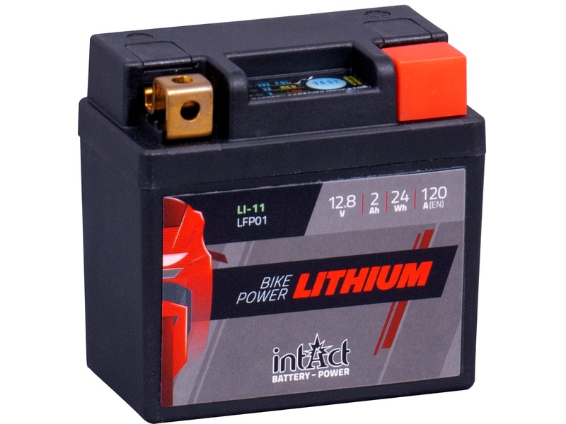 intAct Bike-Power LI-11 (LFP01), Lithium Motorradbatterie 12,8V 2Ah