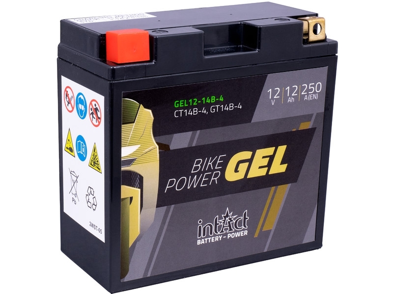 intAct Bike-Power GEL12-14B-4 (CT14B-4, GT14B-4), Gel Motorradbatterie 12V 12Ah