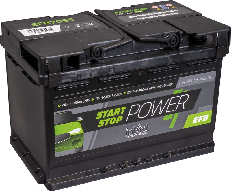 intAct EFB70SS Start-Stop-Batterie 12V 70Ah 760A