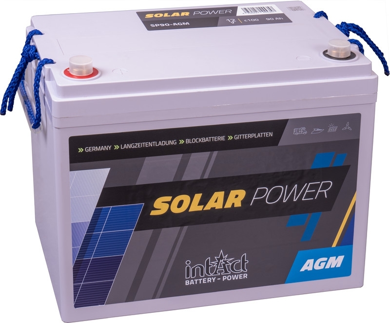 intAct Solar-Power SP90 AGM Solarbatterie 12V 70Ah