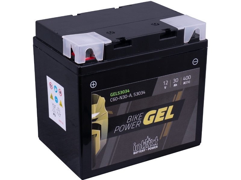 intAct GEL53034 (Y60-N30-A), Motorradbatterie 12V 30Ah